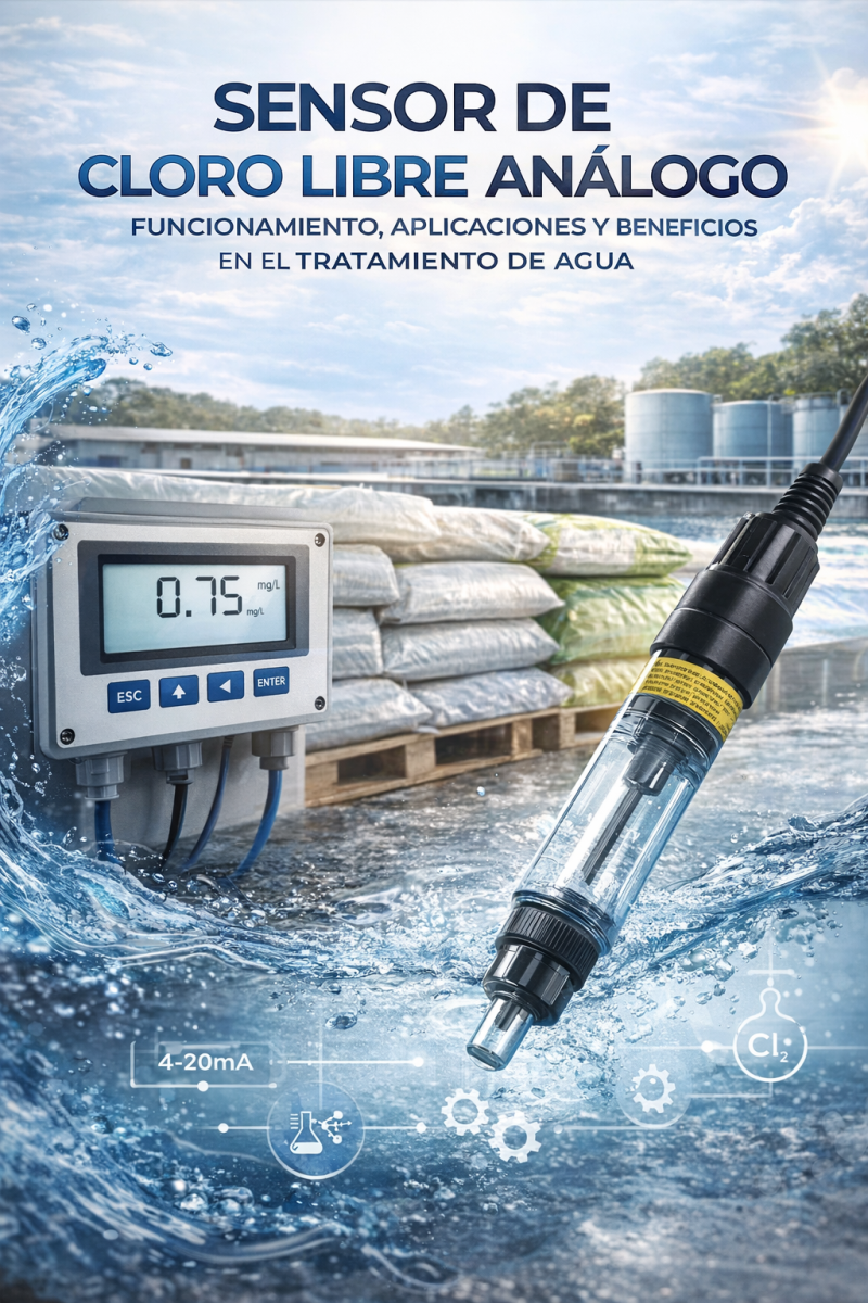Sensor de Cloro Libre An&aacute;logo: Qu&eacute; es, C&oacute;mo Funciona y Por Qu&eacute; es Clave en el Tratamiento de Agua