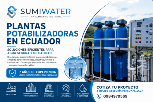 Plantas Potabilizadoras en Ecuador | SUMIWATER L&iacute;der en Tratamiento de Agua